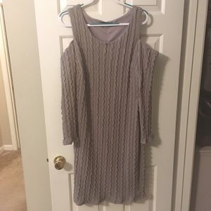 Fashion to Figure knit gray cold shoulder dress